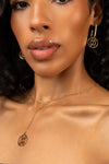 Emblem Drop Necklace - Gold