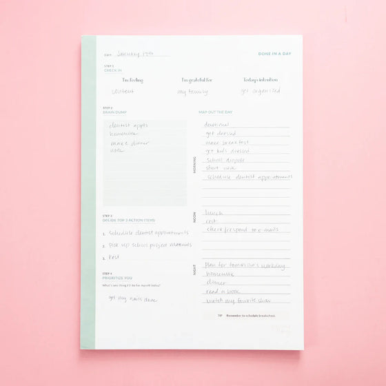 DONE IN A DAY PLANNING PAD